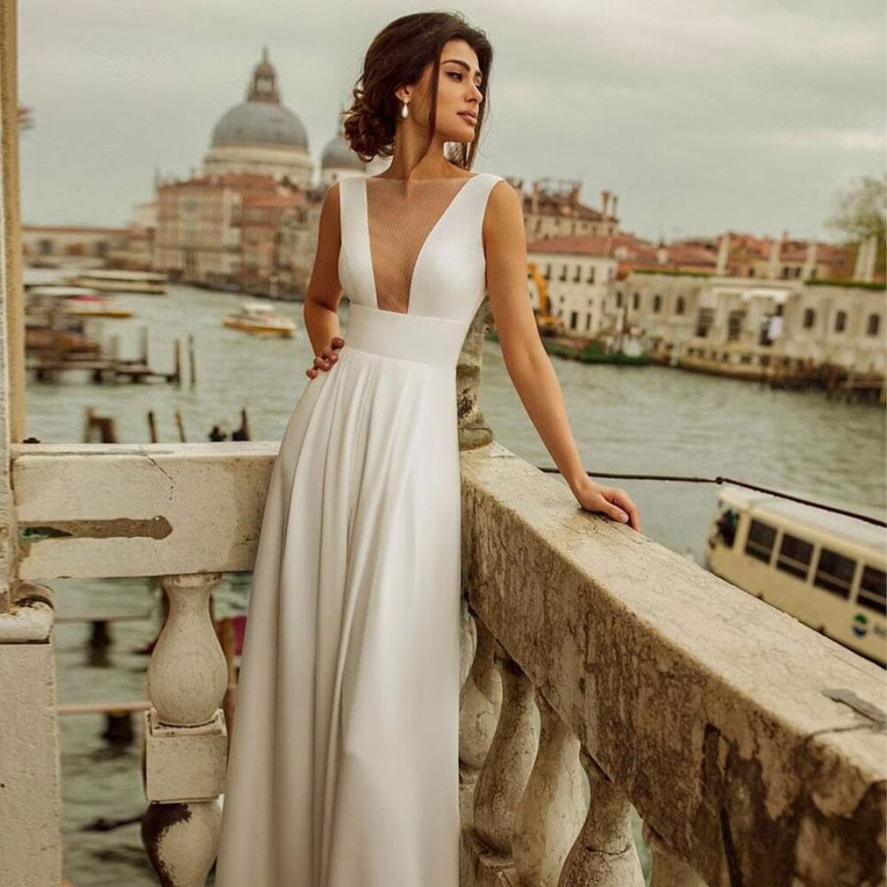 Milanoo Sleeveless Bridal Jumpsuit